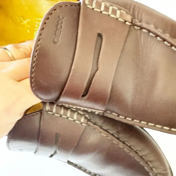 Geox Respira Monet Dark Brown Driving Penny Loafer Size 43 (US Size 10) Preppy - Picture 14 of 15